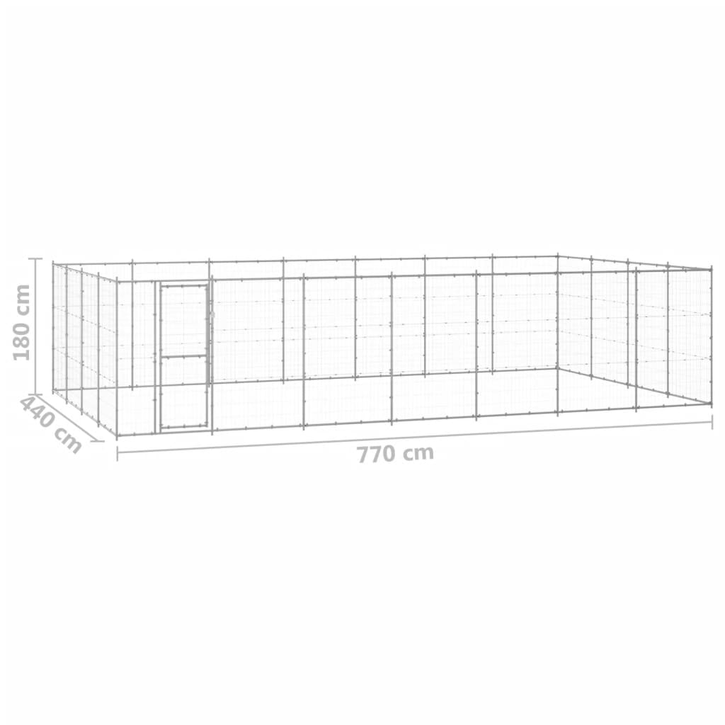 Outdoor-Hundezwinger Verzinkter Stahl 33,88 M²