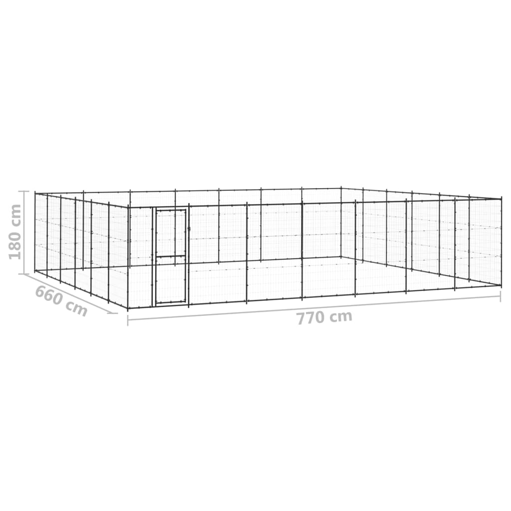 Outdoor-Hundezwinger Stahl 50,82 M²