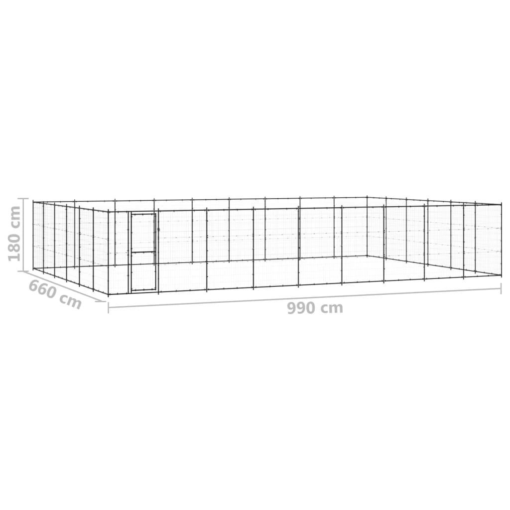 Outdoor-Hundezwinger Stahl 65,34 M²