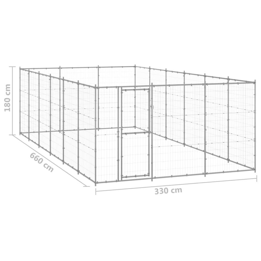 Outdoor-Hundezwinger Verzinkter Stahl 21,78 M²