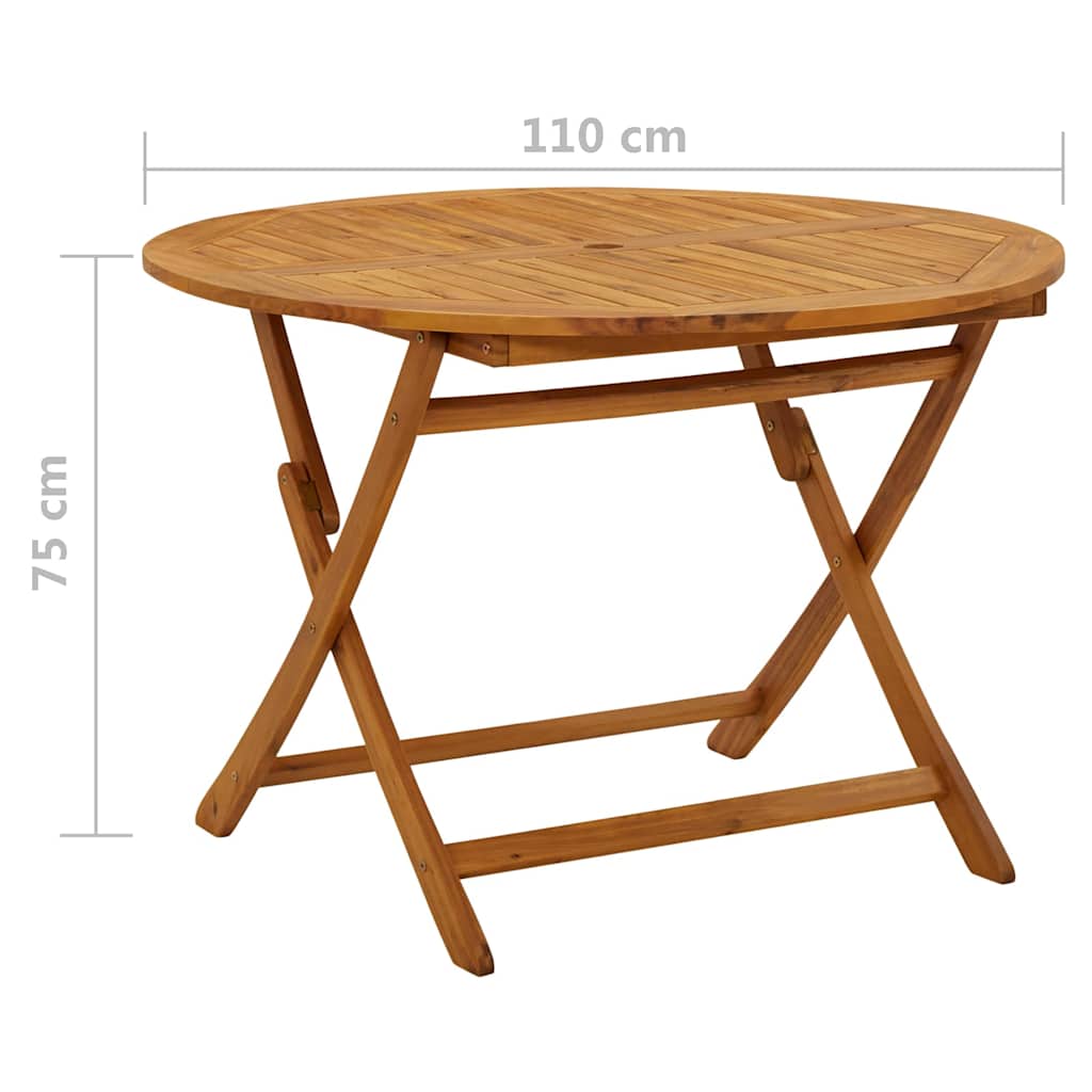 Klappbarer Gartentisch 110 Cm Massivholz Akazie