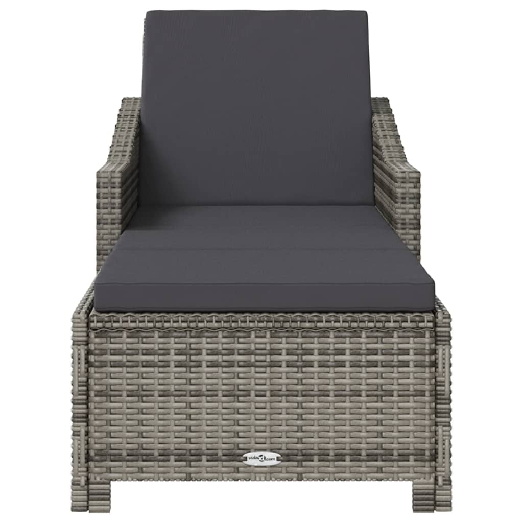 Sonnenliege Mit Dunkeler Auflage Poly Rattan