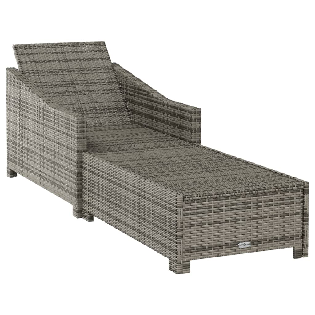 Sonnenliege Mit Dunkeler Auflage Poly Rattan