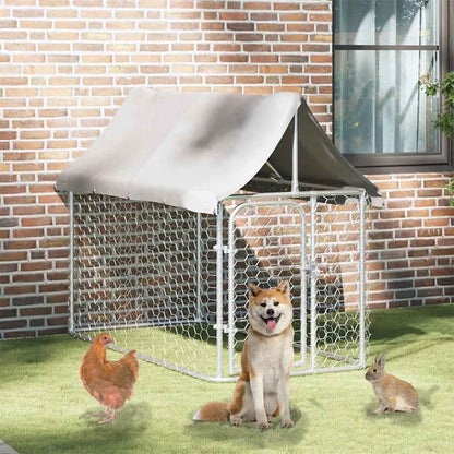 Outdoor-Hundezwinger Mit Dach