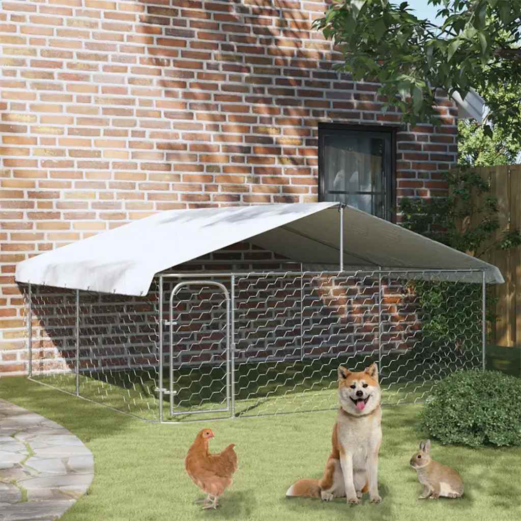 Outdoor-Hundezwinger Mit Dach