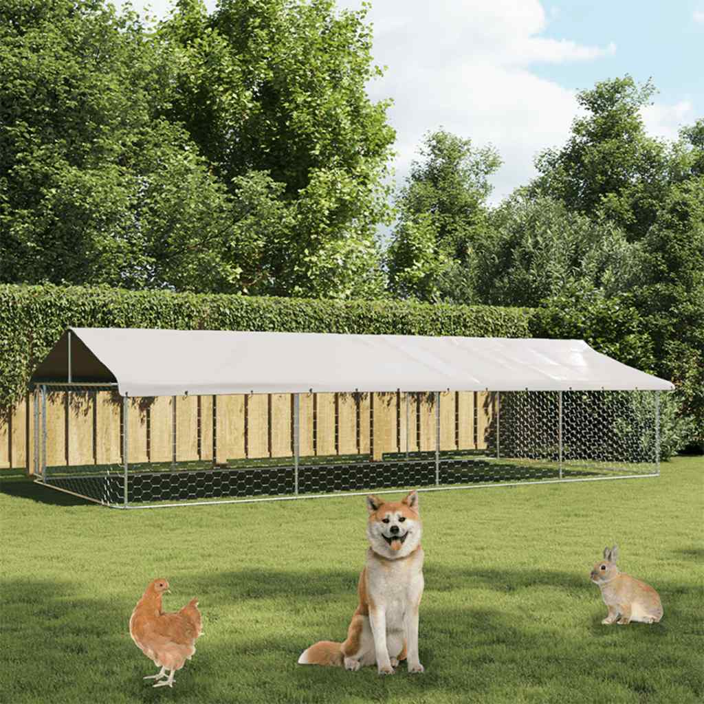 Outdoor-Hundezwinger Mit Dach
