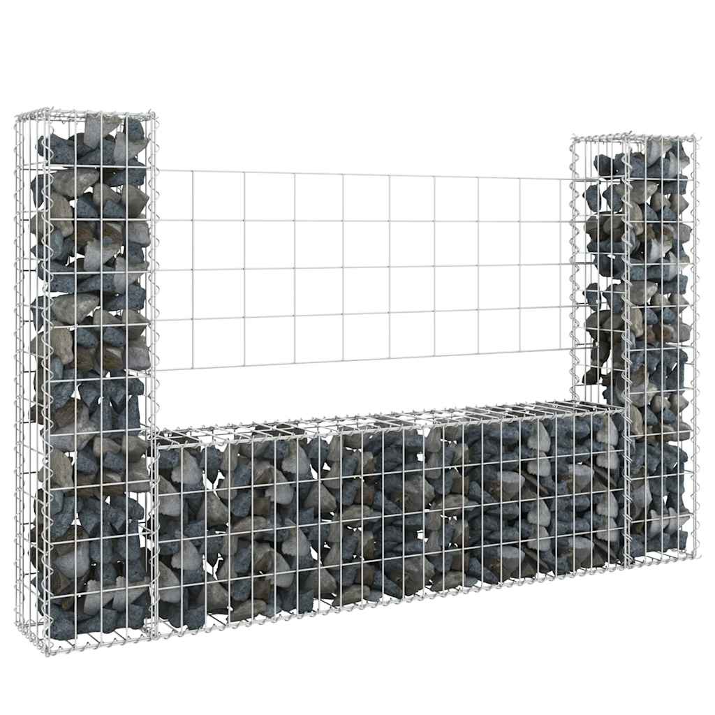 Gabionenkorb U-Form Mit 7 Säulen Eisen