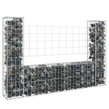 Gabionenkorb U-Form Mit 7 Säulen Eisen