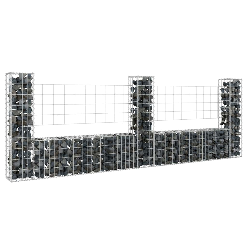 Gabionenkorb U-Form Mit 7 Säulen Eisen
