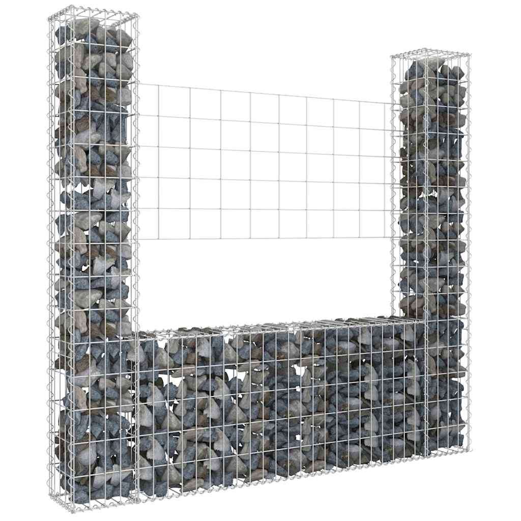 Gabionenkorb U-Form Mit 7 Säulen Eisen
