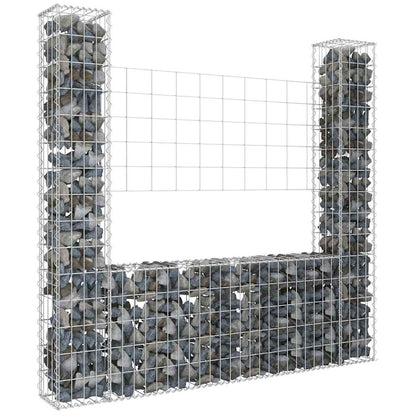 Gabionenkorb U-Form Mit 7 Säulen Eisen