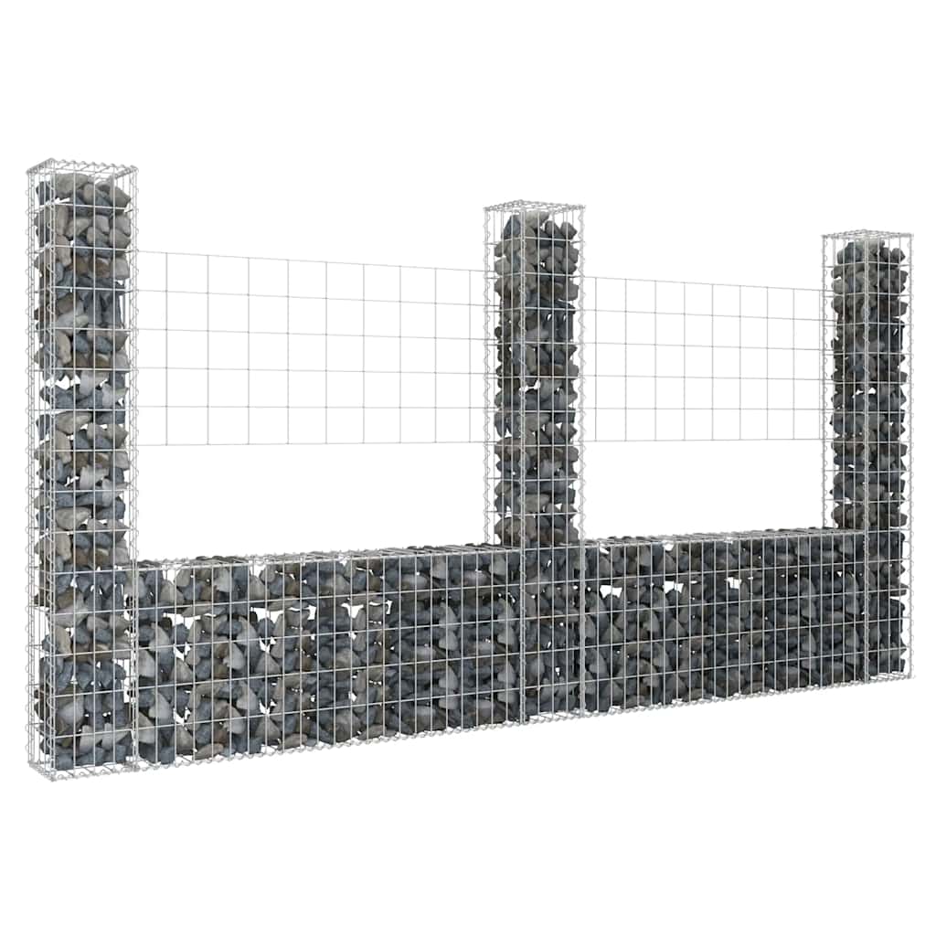 Gabionenkorb U-Form Mit 7 Säulen Eisen