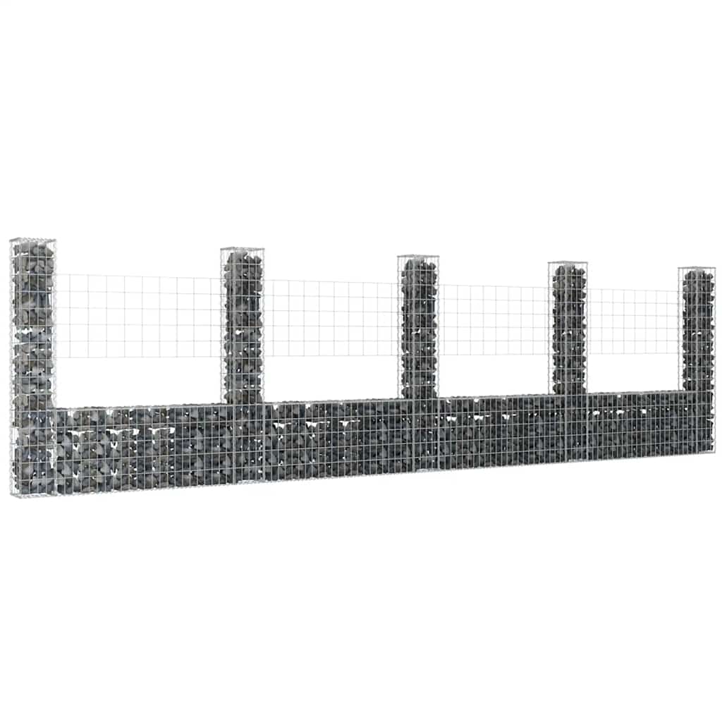 Gabionenkorb U-Form Mit 7 Säulen Eisen