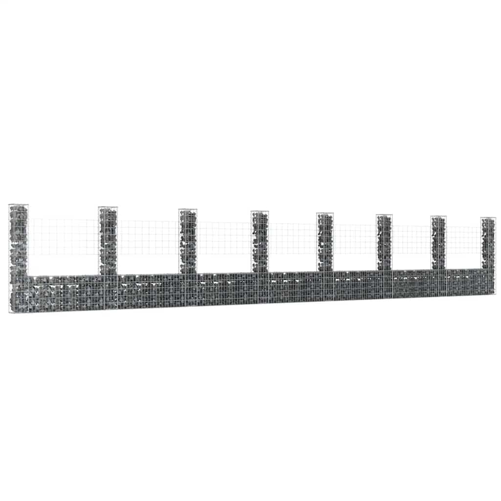 Gabionenkorb U-Form Mit 7 Säulen Eisen