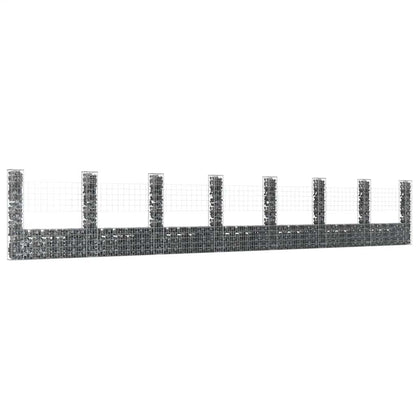 Gabionenkorb U-Form Mit 7 Säulen Eisen