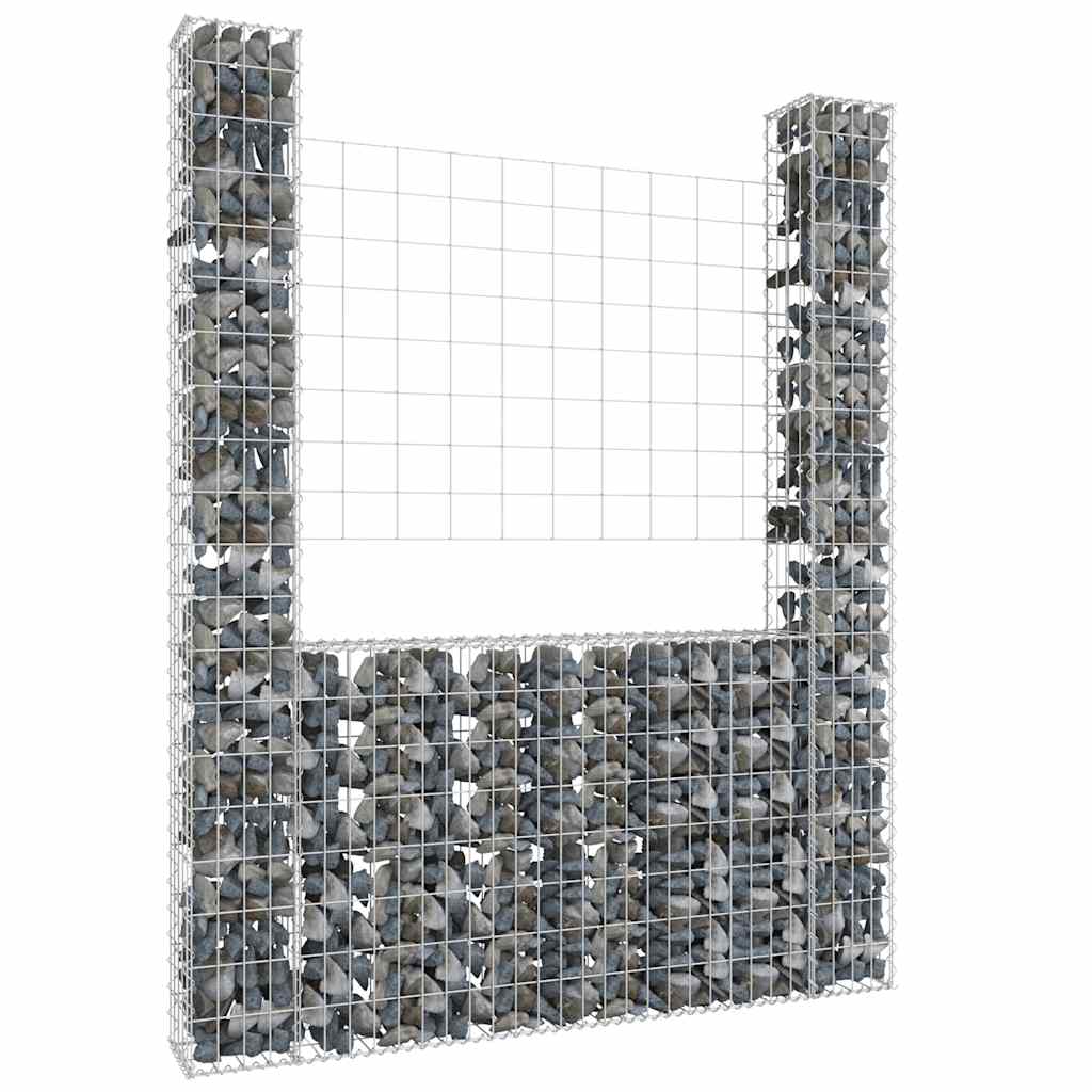 Gabionenkorb U-Form Mit 7 Säulen Eisen