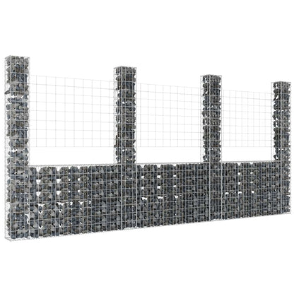 Gabionenkorb U-Form Mit 7 Säulen Eisen