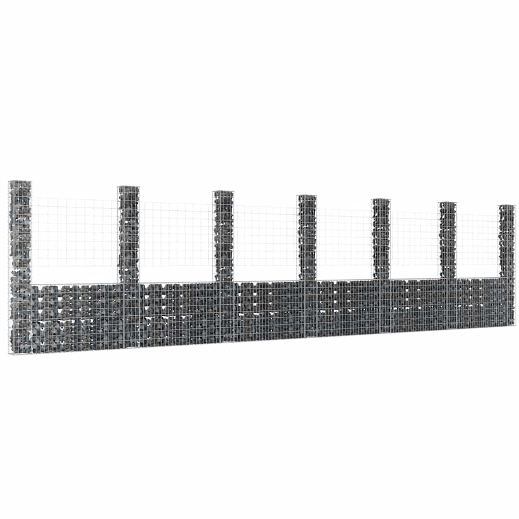 Gabionenkorb U-Form Mit 7 Säulen Eisen