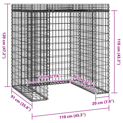 Gabionen-Mülltonnenbox 110X91X120 Cm Verzinktes Eisen