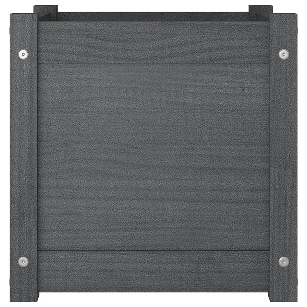 Pflanzkübel 2 Stk. Grau 40X40X40 Cm Massivholz Kiefer