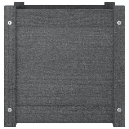 Pflanzkübel 2 Stk. Grau 40X40X40 Cm Massivholz Kiefer