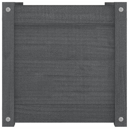 Pflanzkübel 2 Stk. Grau 40X40X40 Cm Massivholz Kiefer