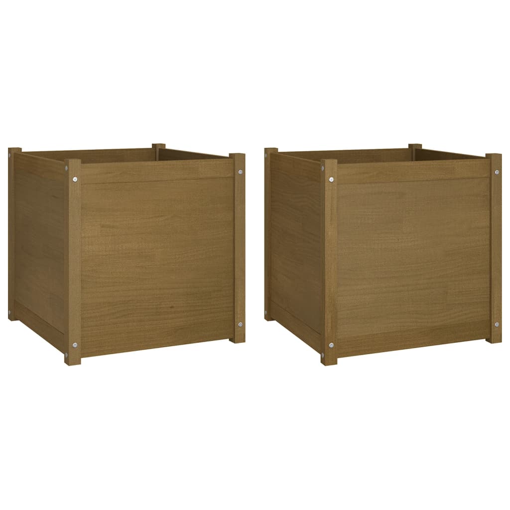Pflanzkübel 2 Stk. 60X60X60 Cm Massivholz Kiefer