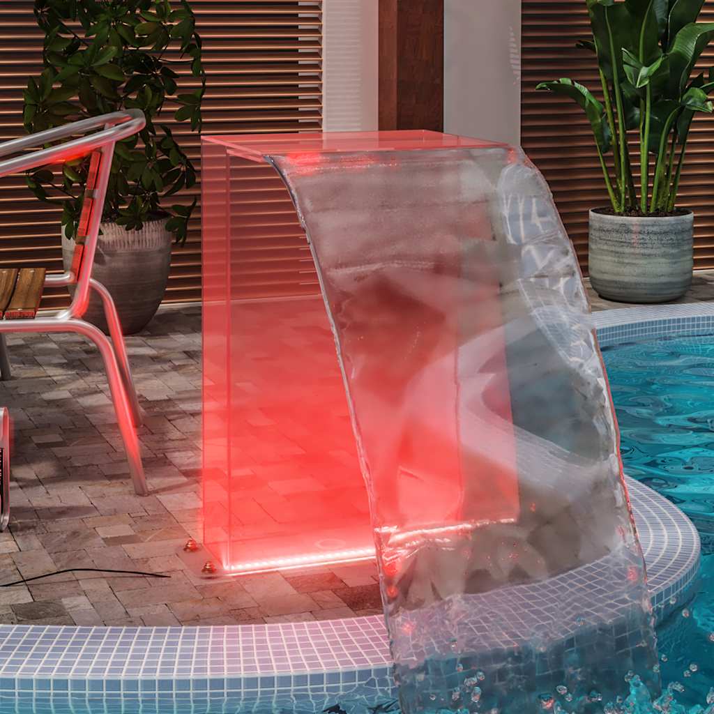 Wasserfall-Element Mit Rgb-Leds Acryl 51 Cm