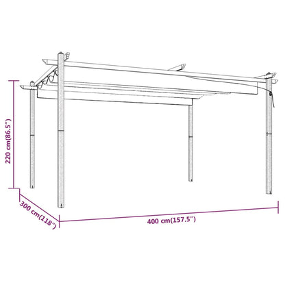 Pavillon Mit Ausziehbarem Dach 4X3 M