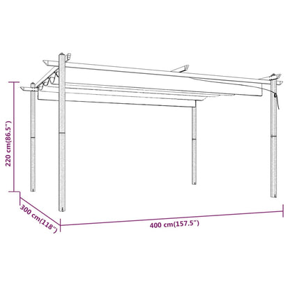 Pavillon Mit Ausziehbarem Dach 4X3 M