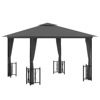 Pavillon Mit Seitenwänden & Doppeldach 3X3 M