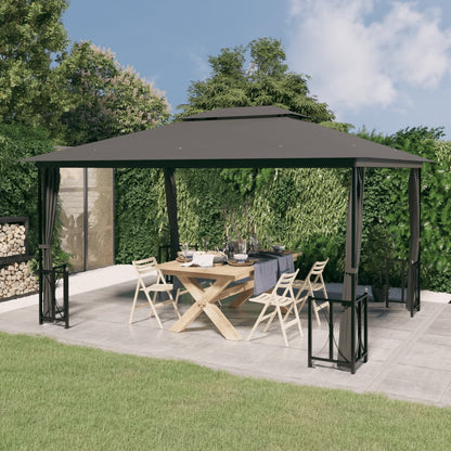 Pavillon Mit Seitenwänden & Doppeldach 3X3 M