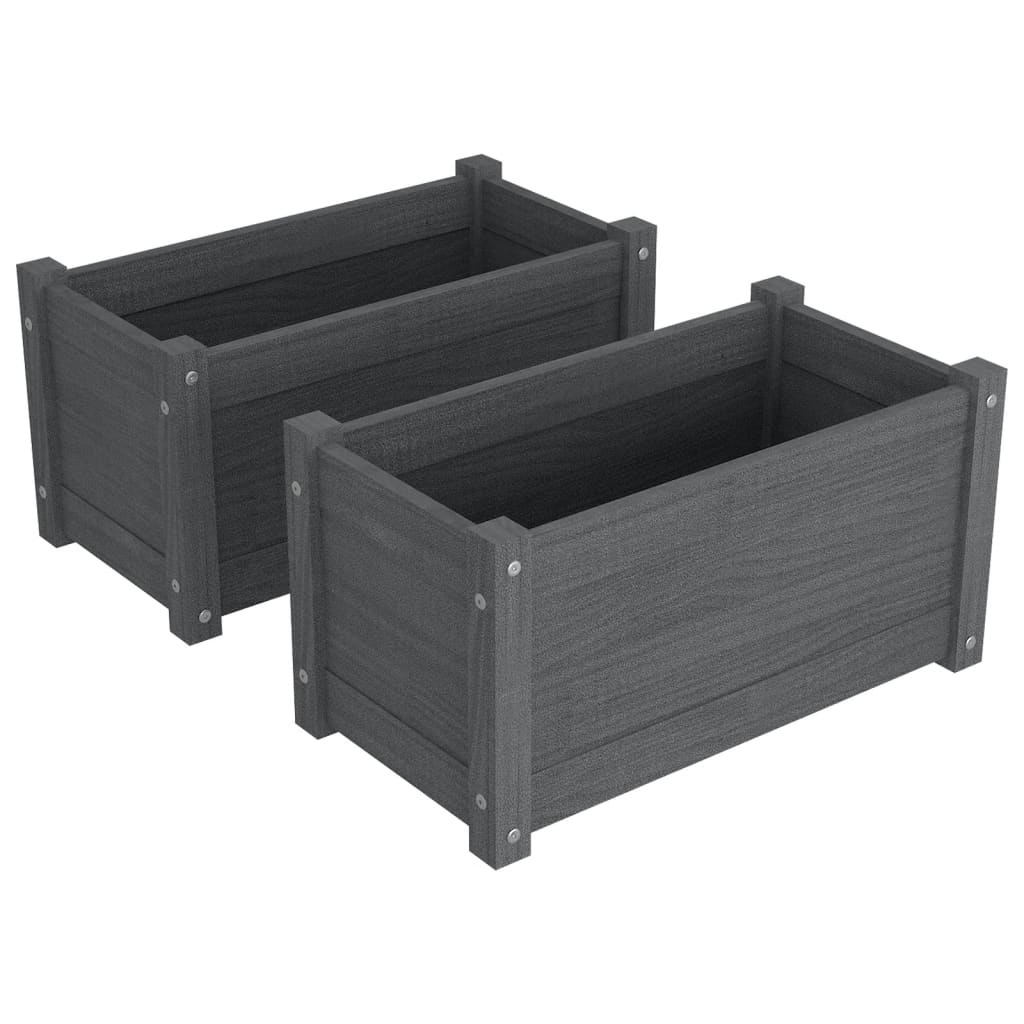 Pflanzkübel 2 Stk. 60X31X31 Cm Massivholz Kiefer
