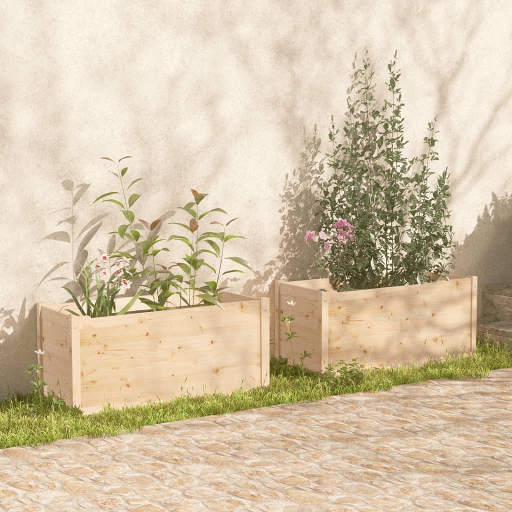 Pflanzkübel 2 Stk. 100X50X50 Cm Massivholz Kiefer