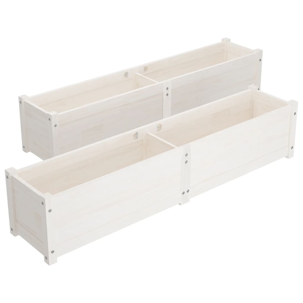 Garten-Hochbeete 2 Stk. 150X31X31 Cm Massivholz Kiefer