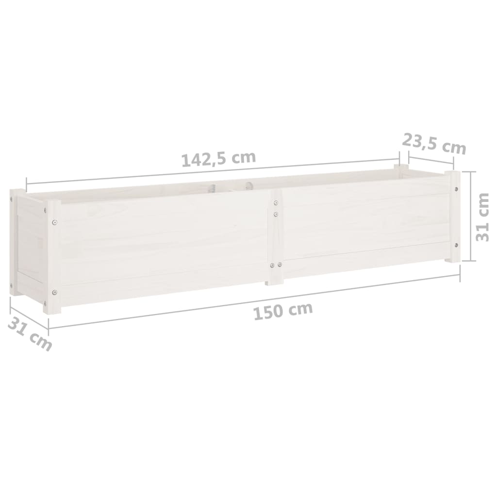 Garten-Hochbeete 2 Stk. 150X31X31 Cm Massivholz Kiefer