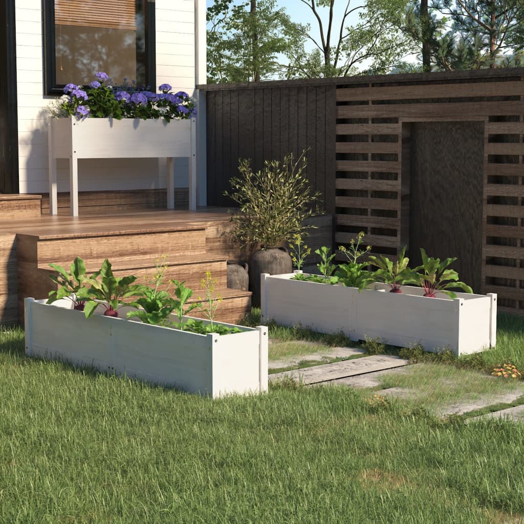 Garten-Hochbeete 2 Stk. 150X31X31 Cm Massivholz Kiefer