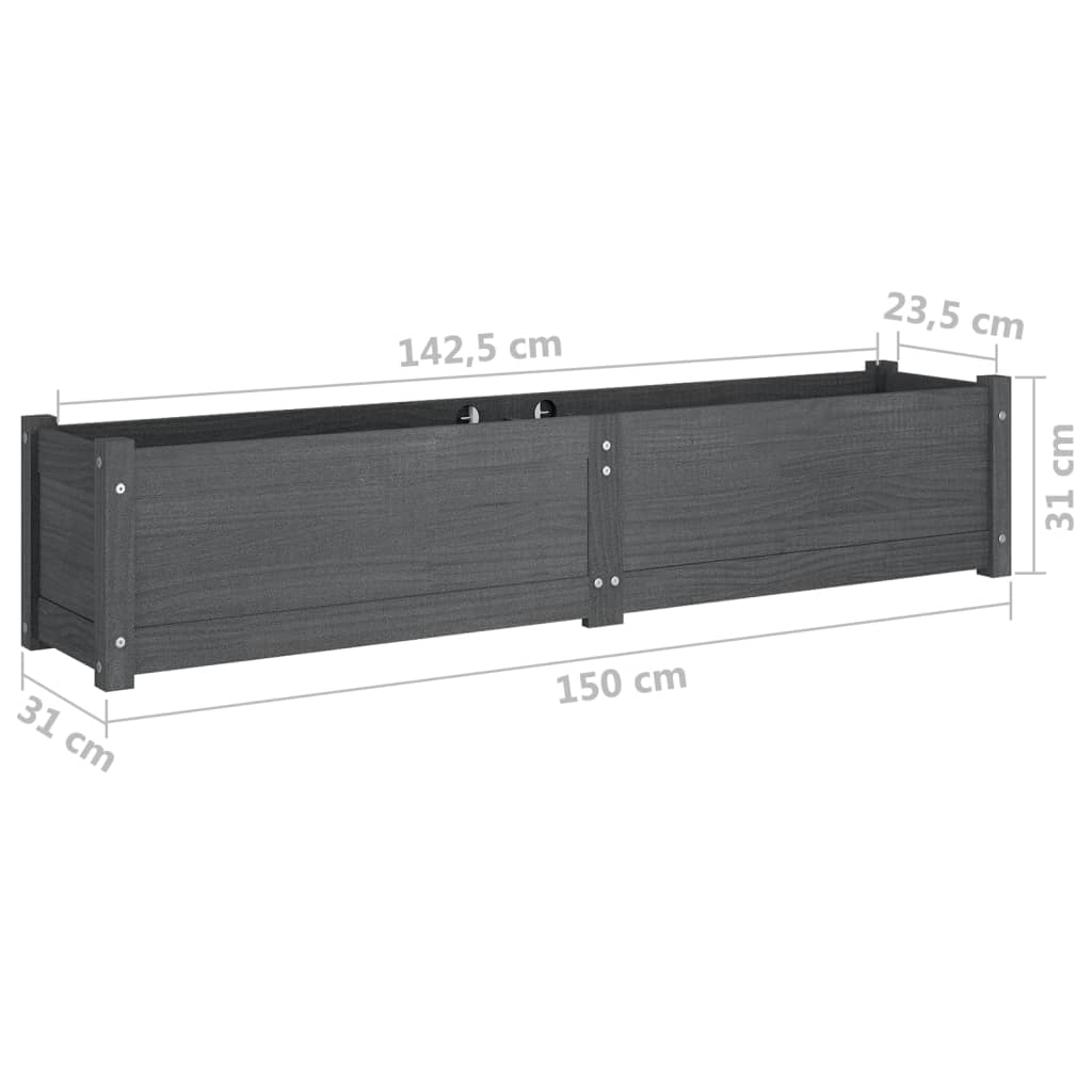 Garten-Hochbeet 150X31X31 Cm Massivholz Kiefer
