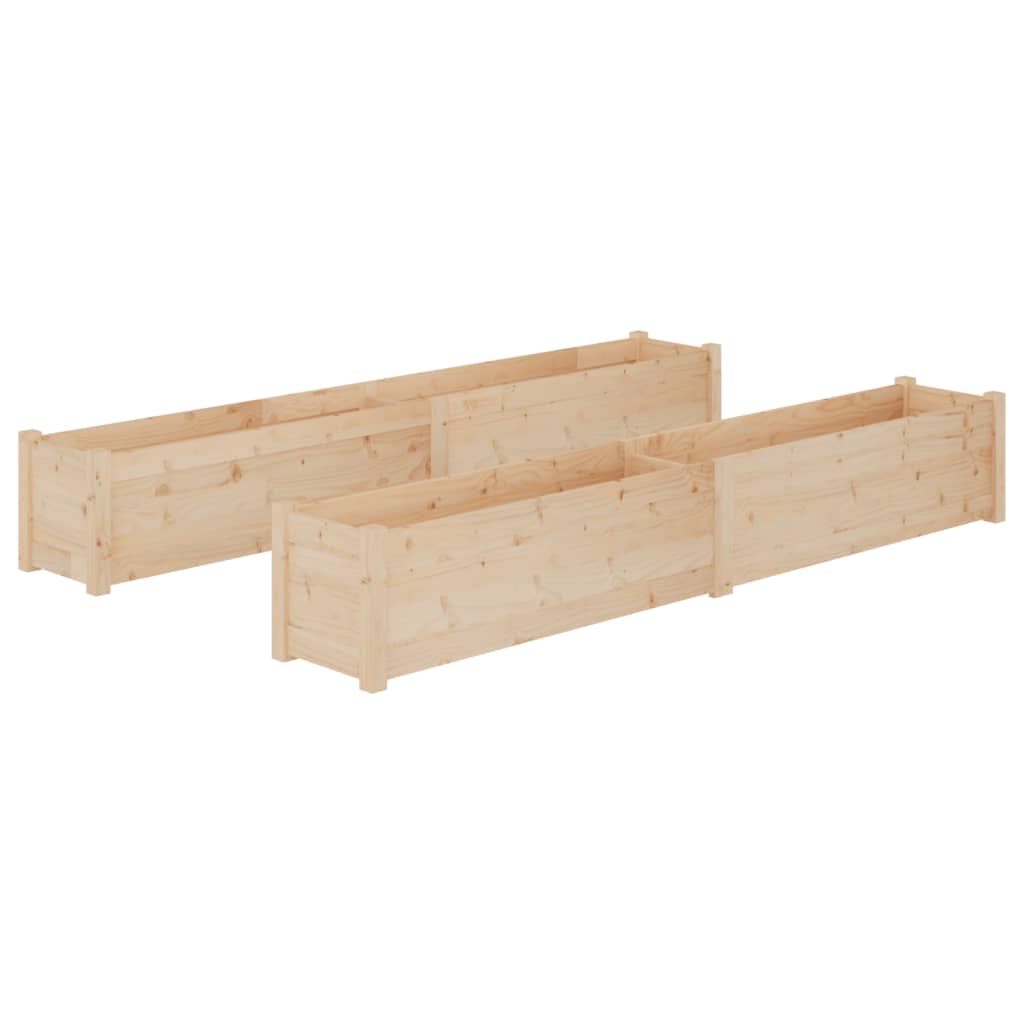 Pflanzkübel 2 Stk. 200X31X31 Cm Massivholz Kiefer