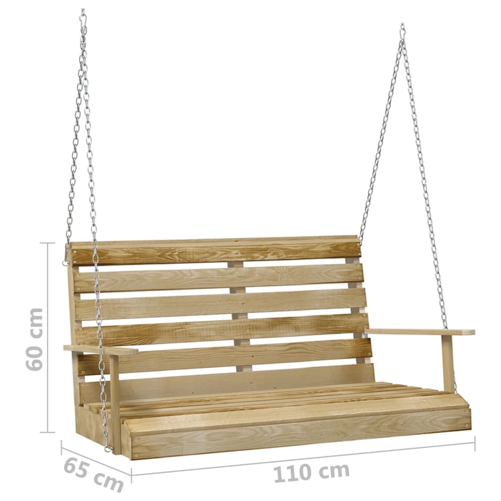 Schaukelbank 110 Cm Imprägniertes Kiefernholz