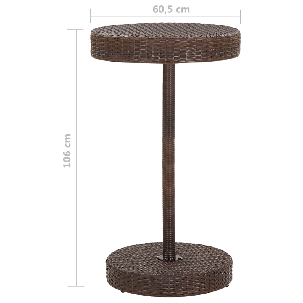 3-Tlg. Gartenbar-Set Mit Kissen Poly Rattan