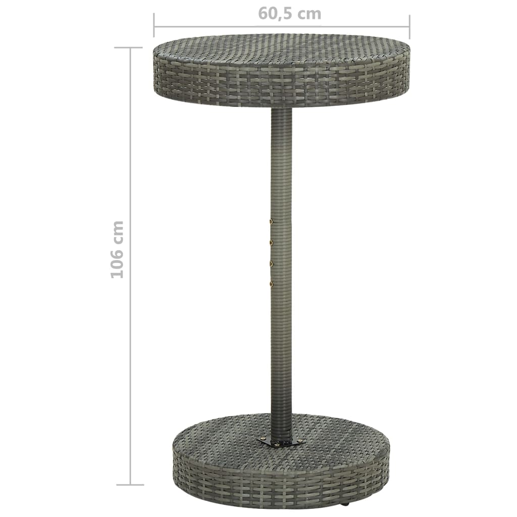 3-Tlg. Gartenbar-Set Mit Kissen Poly Rattan