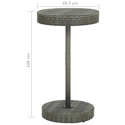 3-Tlg. Gartenbar-Set Mit Kissen Poly Rattan