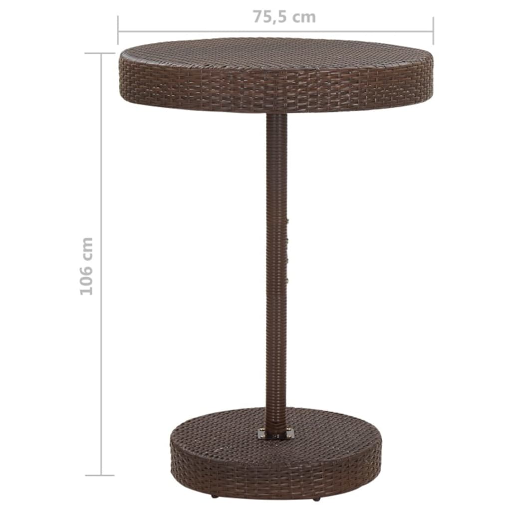5-Tlg. Gartenbar-Set Mit Kissen Poly Rattan