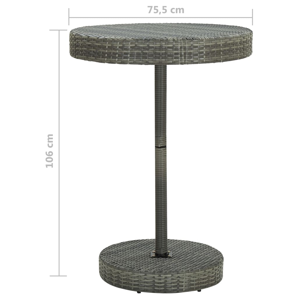 5-Tlg. Gartenbar-Set Mit Kissen Poly Rattan