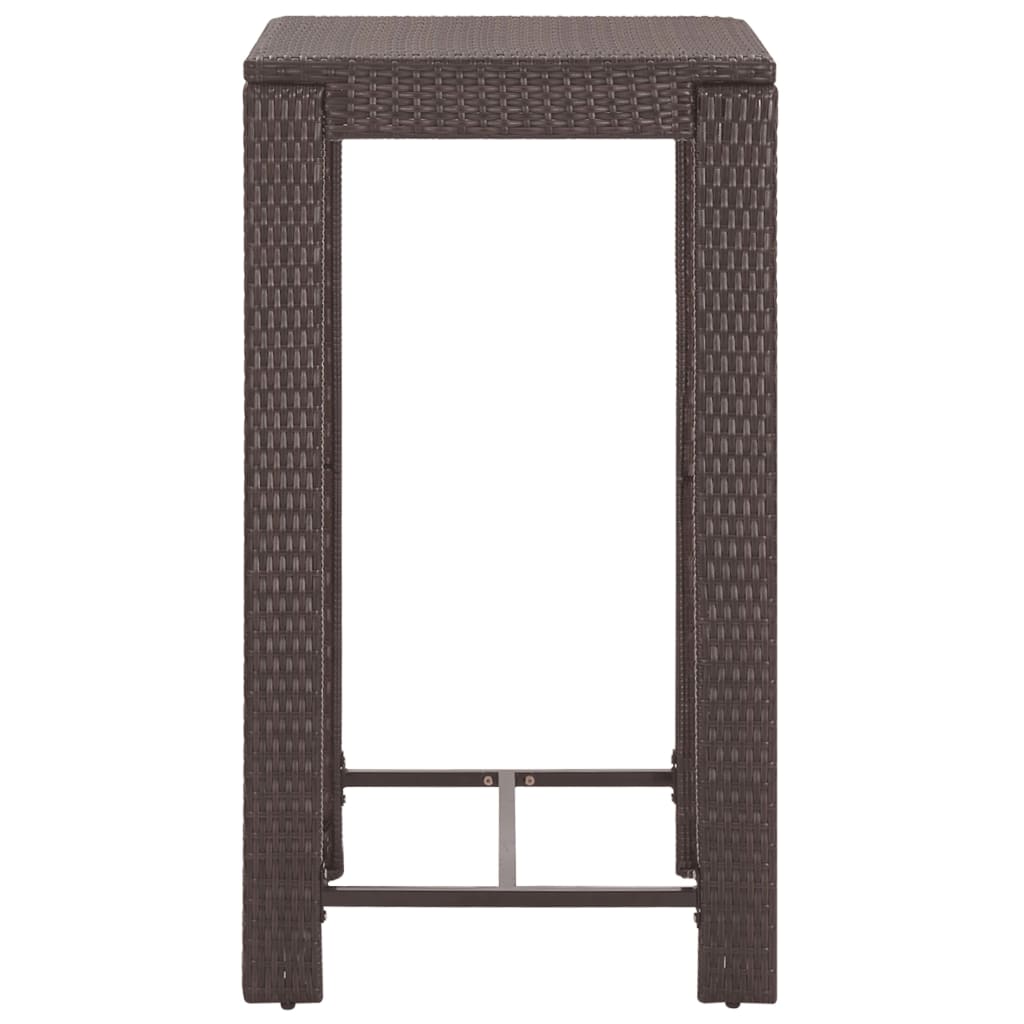 3-Tlg. Gartenbar-Set Mit Kissen Poly Rattan