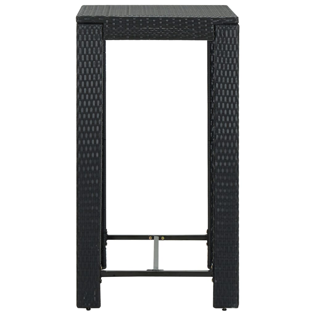 3-Tlg. Gartenbar-Set Mit Kissen Poly Rattan