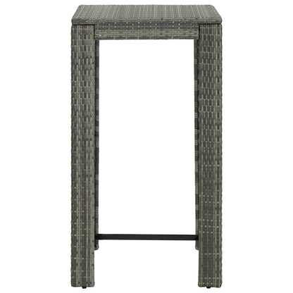 3-Tlg. Gartenbar-Set Mit Kissen Poly Rattan