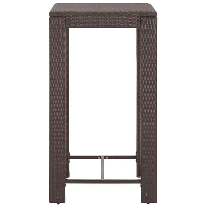 5-Tlg. Gartenbar-Set Mit Kissen Poly Rattan