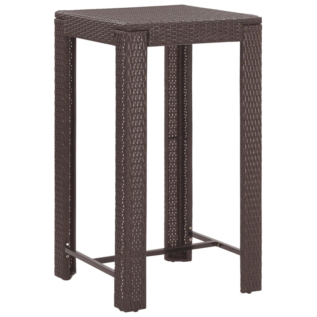 5-Tlg. Gartenbar-Set Mit Kissen Poly Rattan
